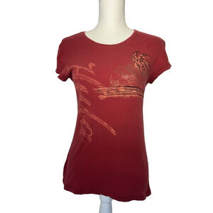 Basic Minimalist Arizona Junior Womens Size L‎ Short Sleeve T Shirt Rust